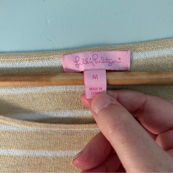 Lilly Pulitzer Elba Camel and White Sweater. Size Medium. - Picture 4 of 12